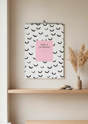 VÆGKALENDER - SORT/HVID